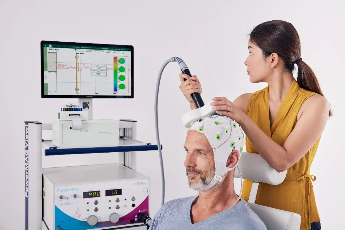 TMS — transcranial magnetic stimulation brain scan imagery